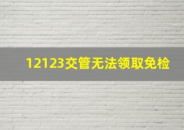 12123交管无法领取免检