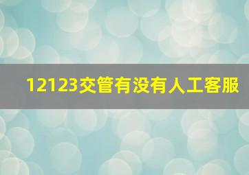 12123交管有没有人工客服