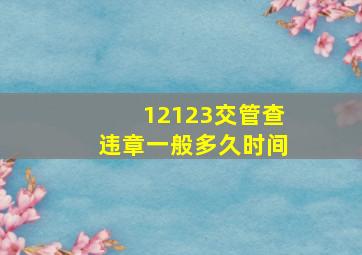 12123交管查违章一般多久时间