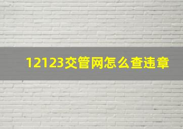 12123交管网怎么查违章