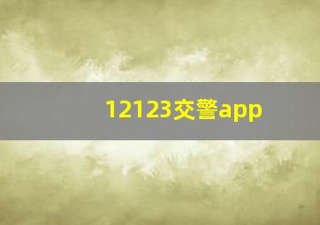 12123交警app