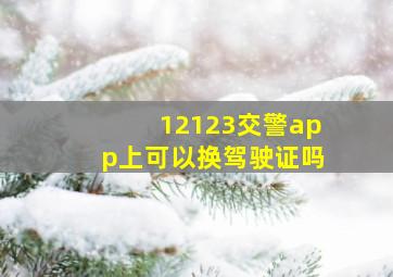 12123交警app上可以换驾驶证吗