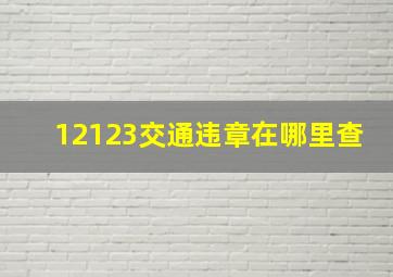 12123交通违章在哪里查