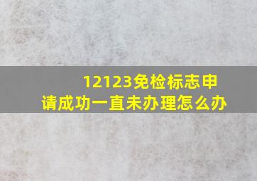 12123免检标志申请成功一直未办理怎么办