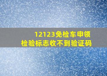 12123免检车申领检验标志收不到验证码