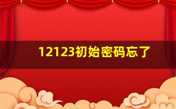 12123初始密码忘了