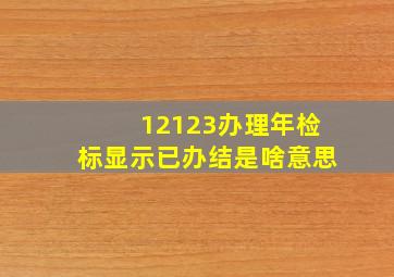 12123办理年检标显示已办结是啥意思