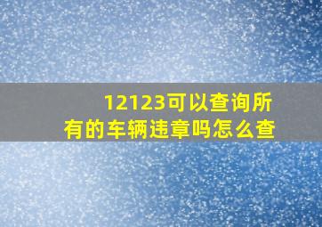 12123可以查询所有的车辆违章吗怎么查