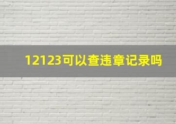 12123可以查违章记录吗