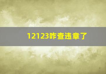 12123咋查违章了