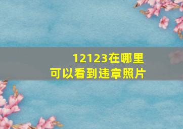 12123在哪里可以看到违章照片