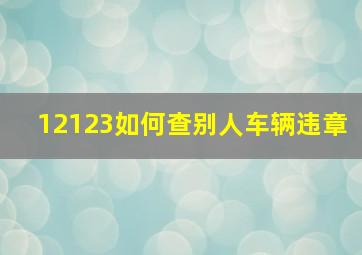 12123如何查别人车辆违章