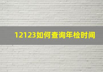 12123如何查询年检时间