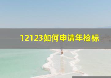 12123如何申请年检标