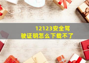 12123安全驾驶证明怎么下载不了