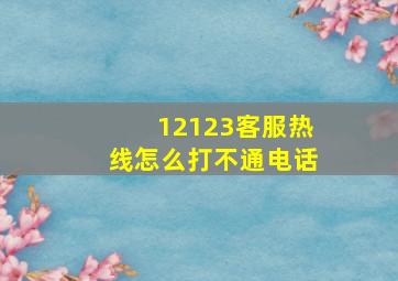 12123客服热线怎么打不通电话