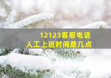 12123客服电话人工上班时间是几点