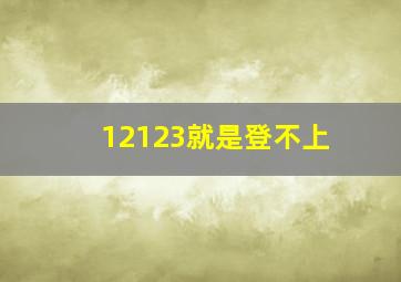 12123就是登不上