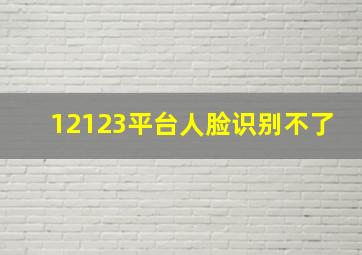 12123平台人脸识别不了