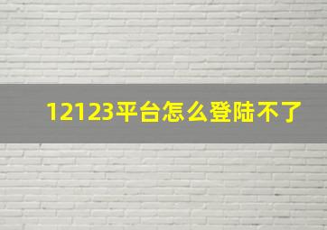 12123平台怎么登陆不了