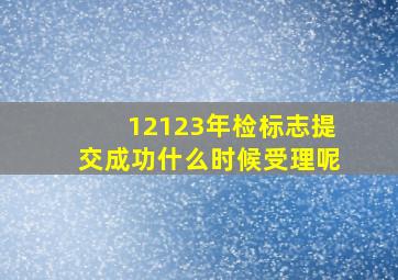 12123年检标志提交成功什么时候受理呢