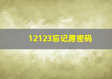 12123忘记原密码