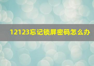 12123忘记锁屏密码怎么办