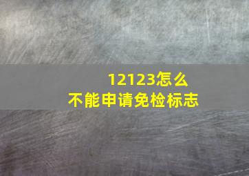 12123怎么不能申请免检标志