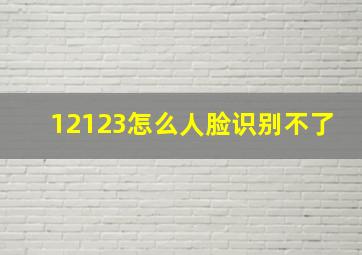 12123怎么人脸识别不了