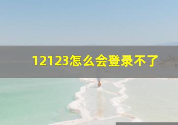 12123怎么会登录不了