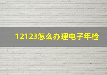 12123怎么办理电子年检