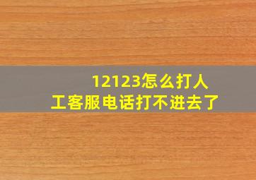 12123怎么打人工客服电话打不进去了