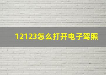 12123怎么打开电子驾照