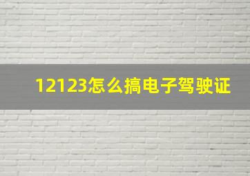 12123怎么搞电子驾驶证