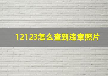 12123怎么查到违章照片