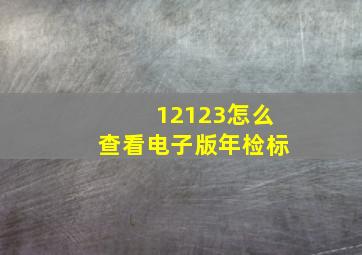 12123怎么查看电子版年检标