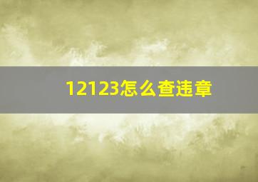 12123怎么查违章