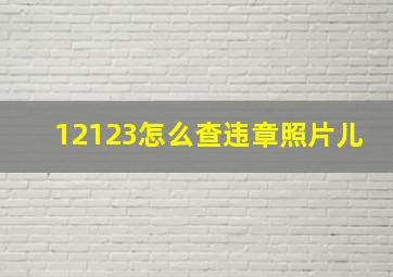 12123怎么查违章照片儿