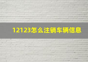 12123怎么注销车辆信息