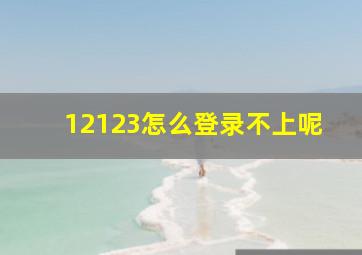 12123怎么登录不上呢