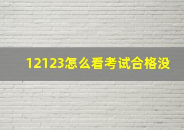 12123怎么看考试合格没