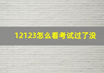 12123怎么看考试过了没