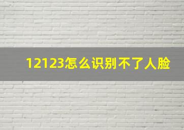 12123怎么识别不了人脸