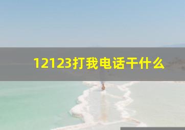 12123打我电话干什么