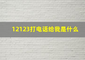 12123打电话给我是什么