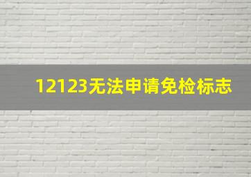 12123无法申请免检标志