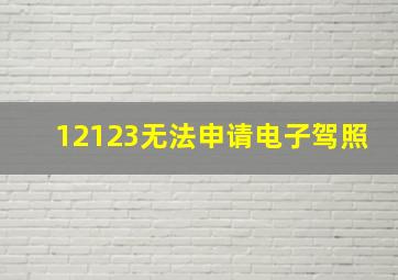 12123无法申请电子驾照