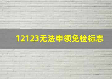 12123无法申领免检标志