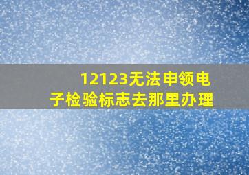 12123无法申领电子检验标志去那里办理