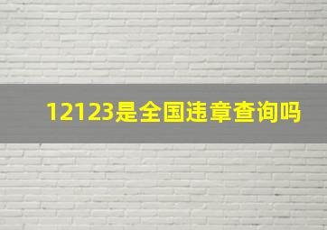 12123是全国违章查询吗